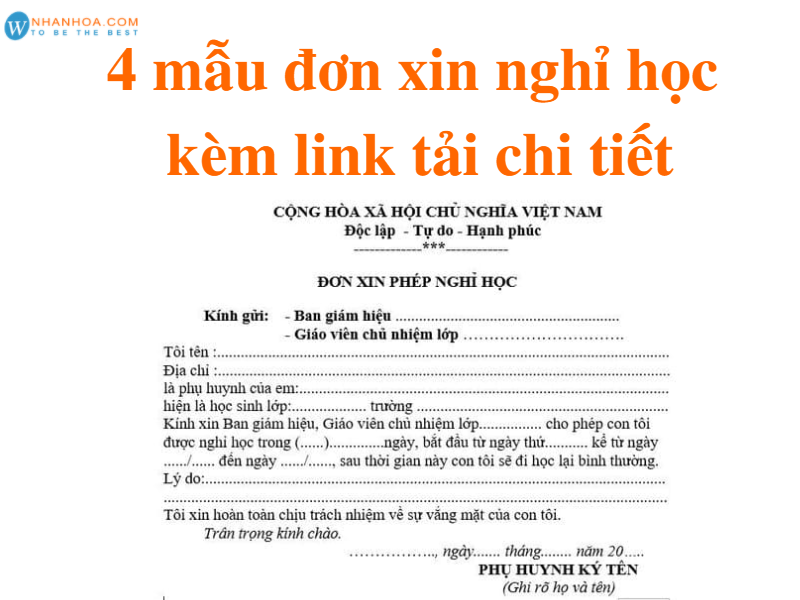 Mẫu đơn xin phép nghỉ học THCS Gallery 1