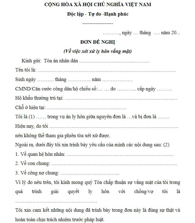 Mẫu đơn xin vắng mặt trong cuộc họp Gallery 1