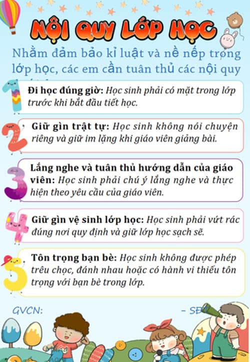 Nội Quy Lớp Học Gallery 1