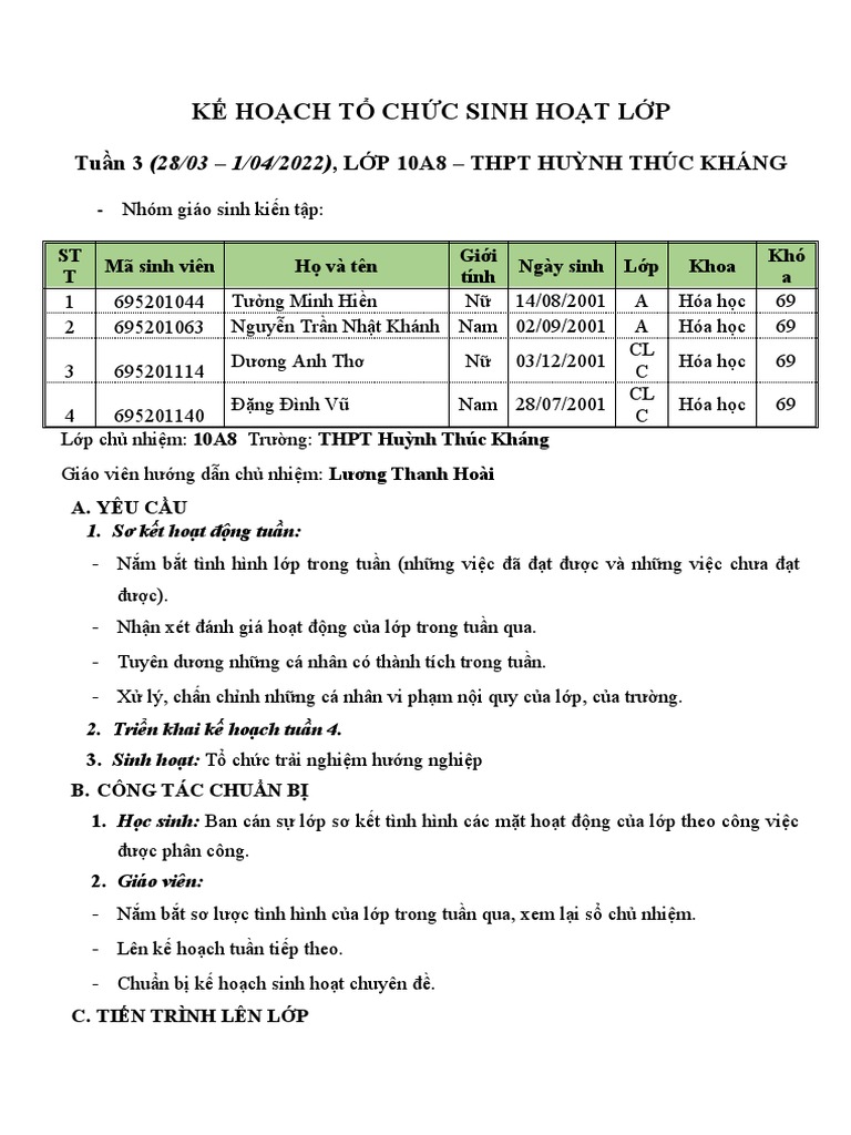 Thiết kế tiết sinh hoạt lớp hiệu quả: Hướng dẫn chi tiết và mẫu tiết học Gallery 1