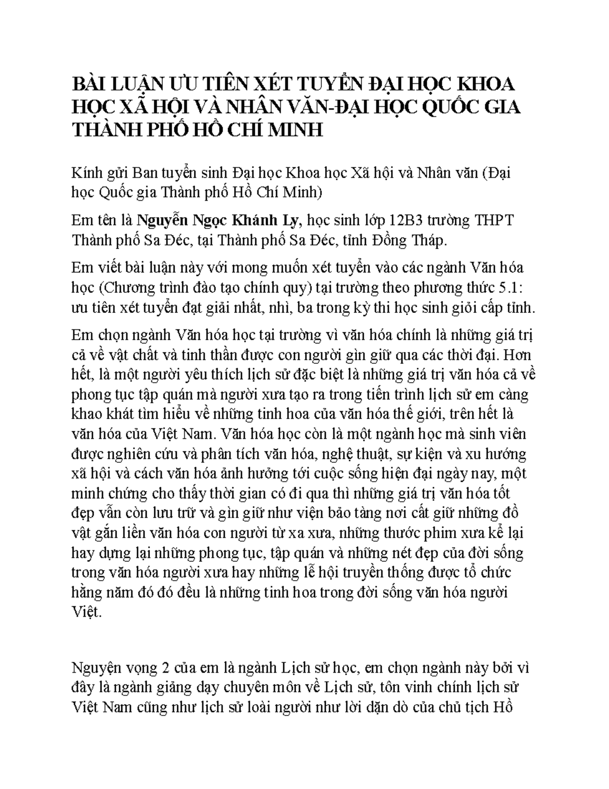 Bài Luận Xét Tuyển Đại Học Nhân Văn: Hướng dẫn viết bài luận ấn tượng Gallery 1