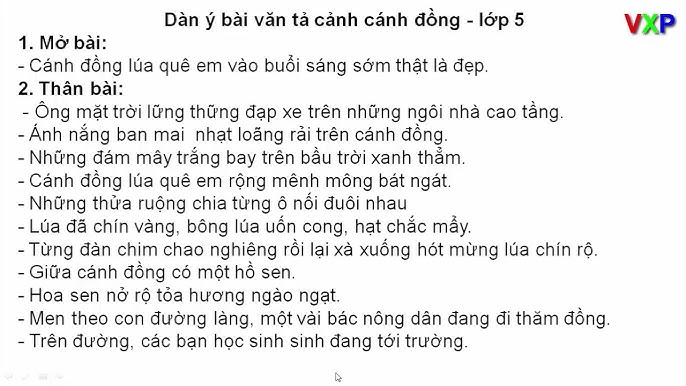Dàn ý văn tả cảnh lớp 5 chi tiết và dễ hiểu Gallery 1