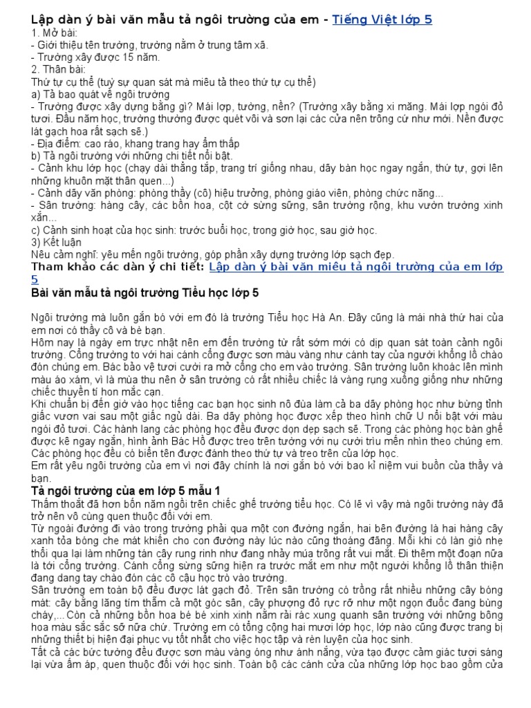 Lập Dàn Ý Tả Ngôi Trường Gallery 1