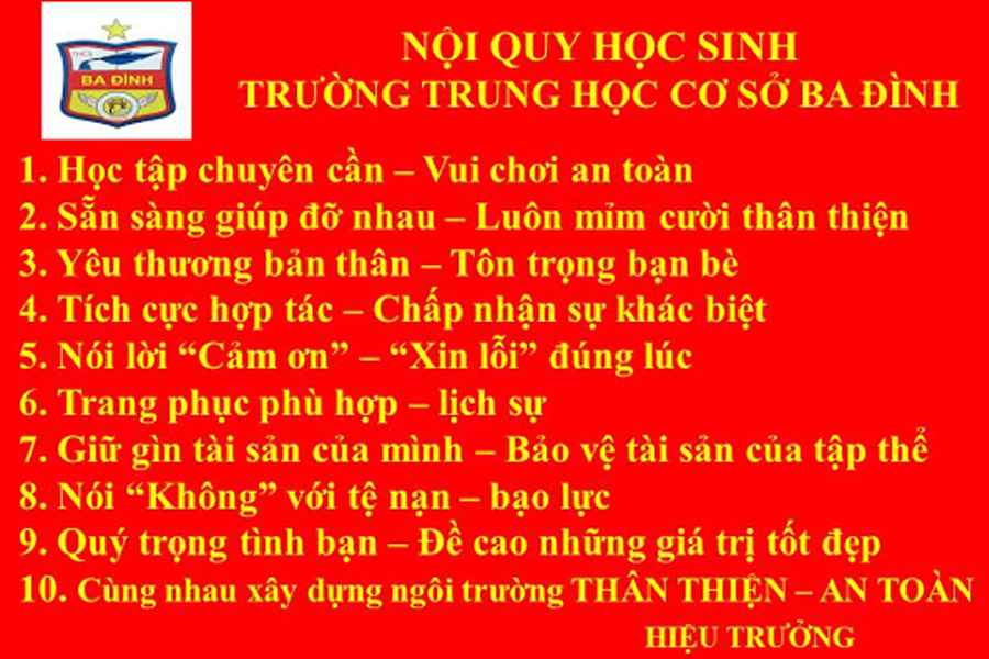Bảng Nội Quy Nhà Trường Gallery 1