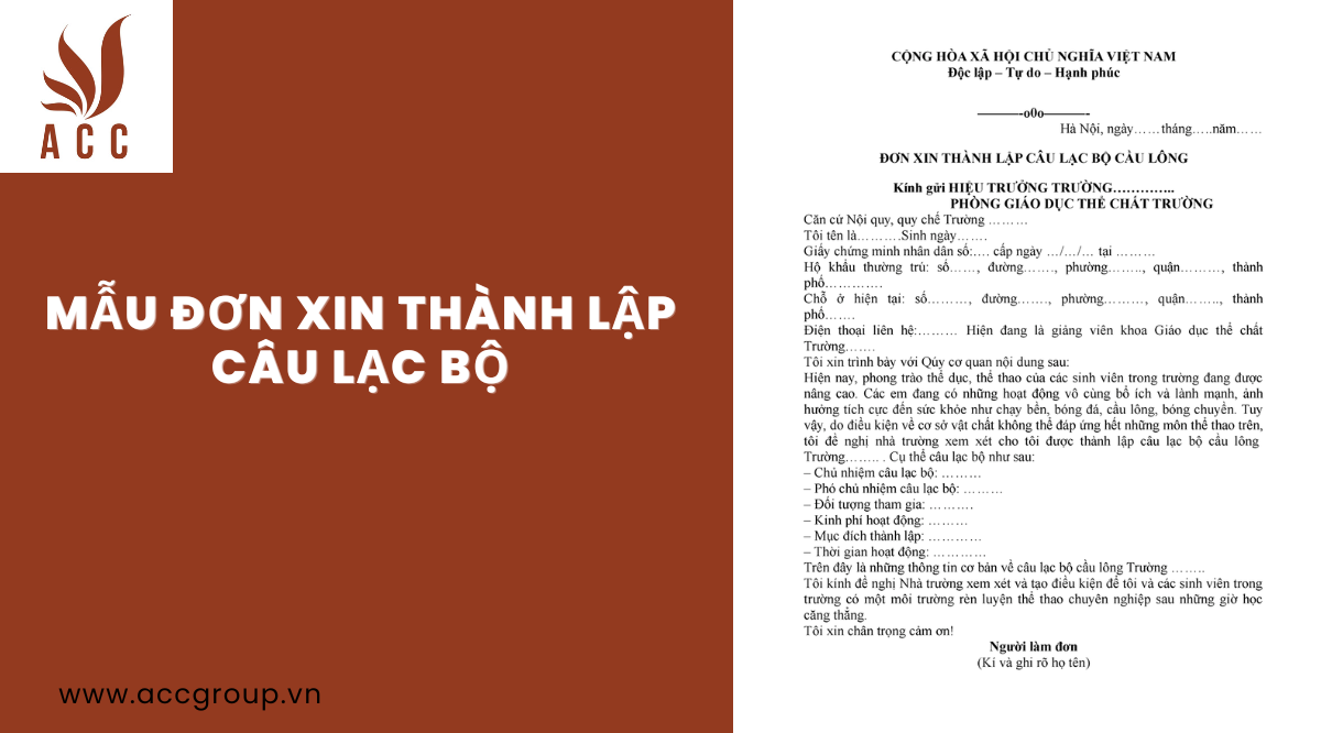 Đơn Xin Thành Lập Câu Lạc Bộ Trong Trường Gallery 1