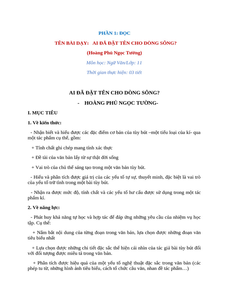 Giáo án Ai đã đặt tên cho dòng sông Gallery 1