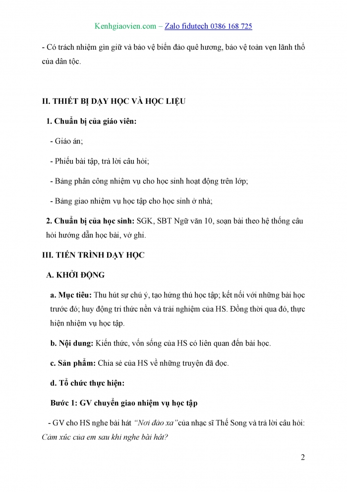 Giáo án Lính đảo hát tình ca trên đảo Gallery 1