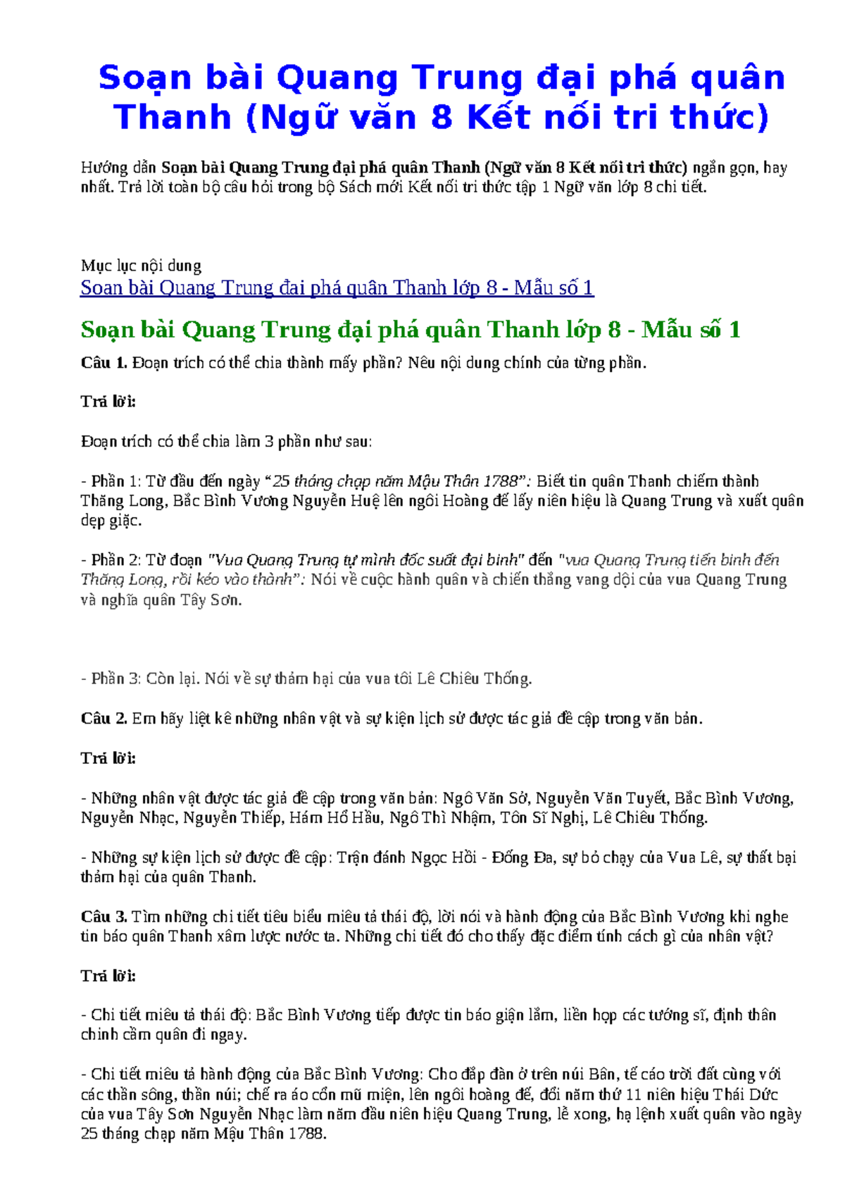 Soạn Văn 8: Quang Trung Đại Phá Quân Thanh Gallery 1