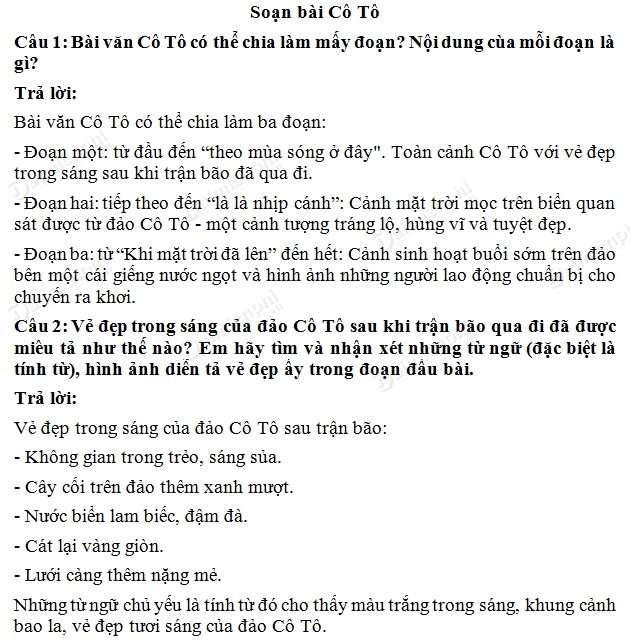 Soạn Văn Bài Cô Tô Lớp 6 Tập 1 Gallery 1