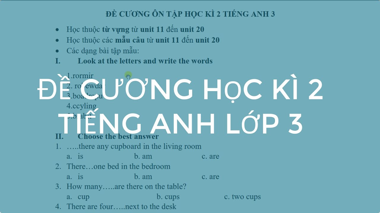 Đề cương Tiếng Anh lớp 3 học kì 2 chi tiết nhất Gallery 1