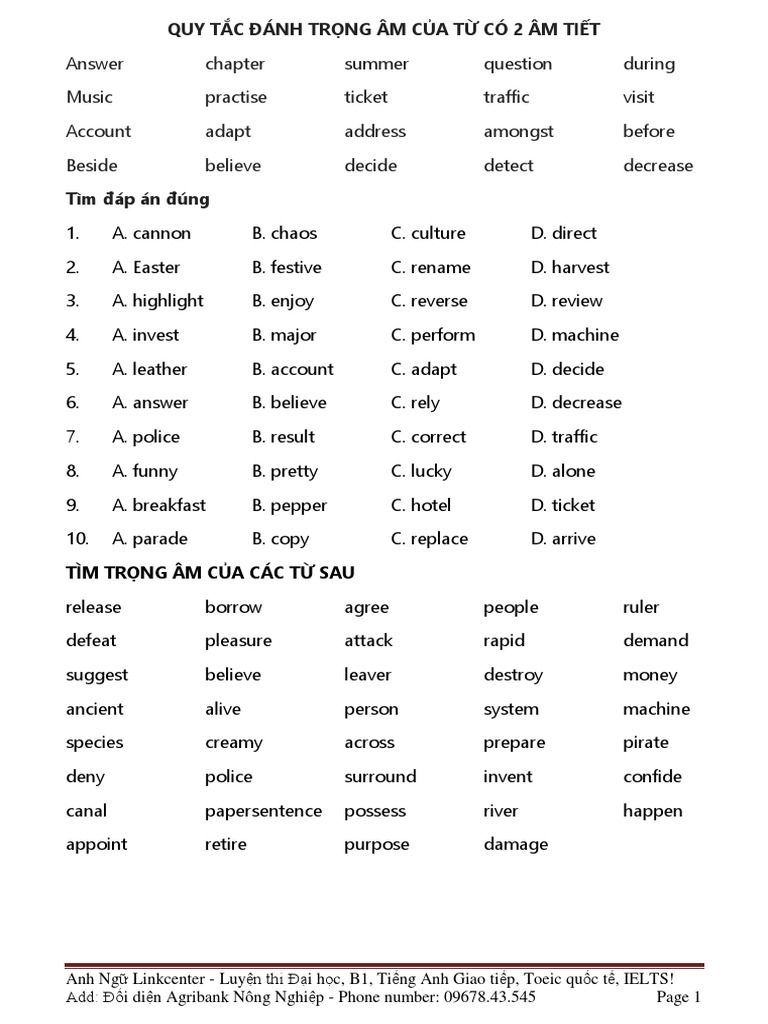 Two-Syllable Words in English Gallery 1