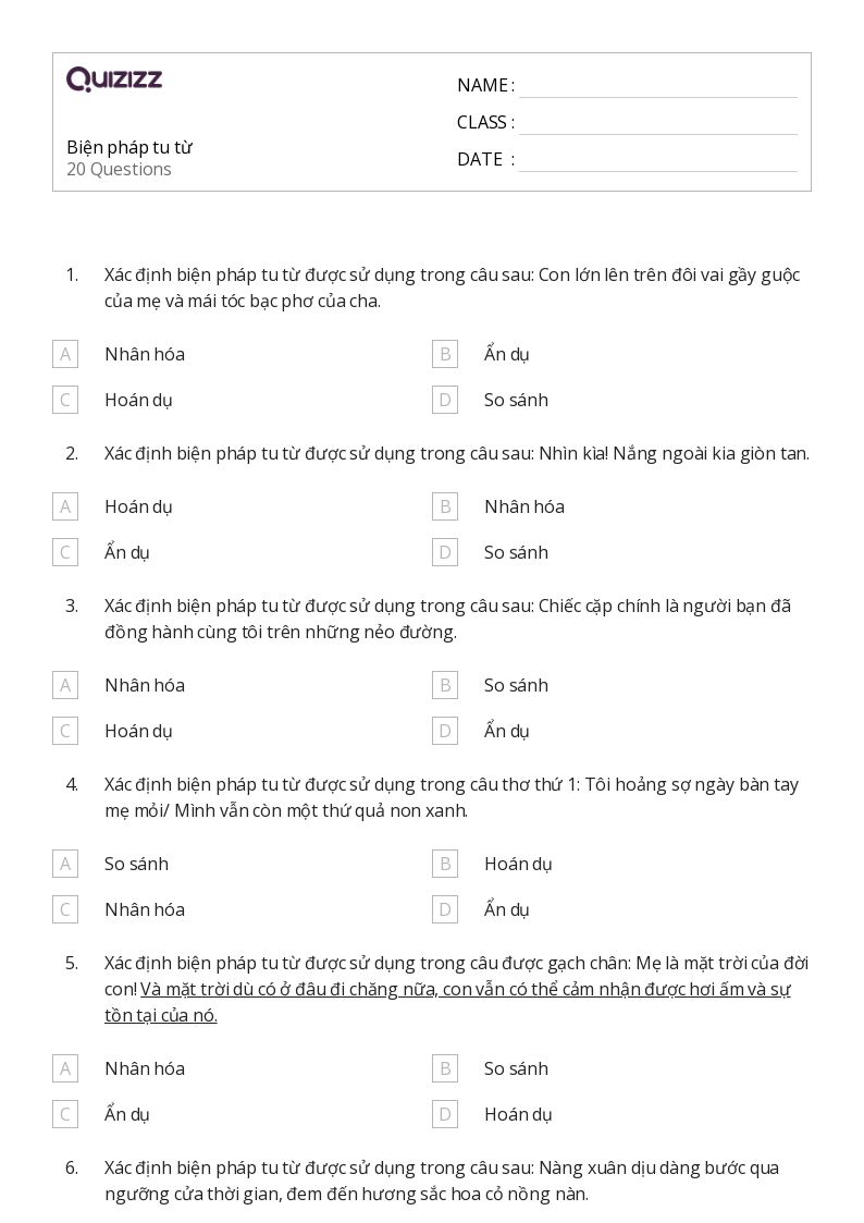 Bài tập về biện pháp so sánh lớp 3 Gallery 2