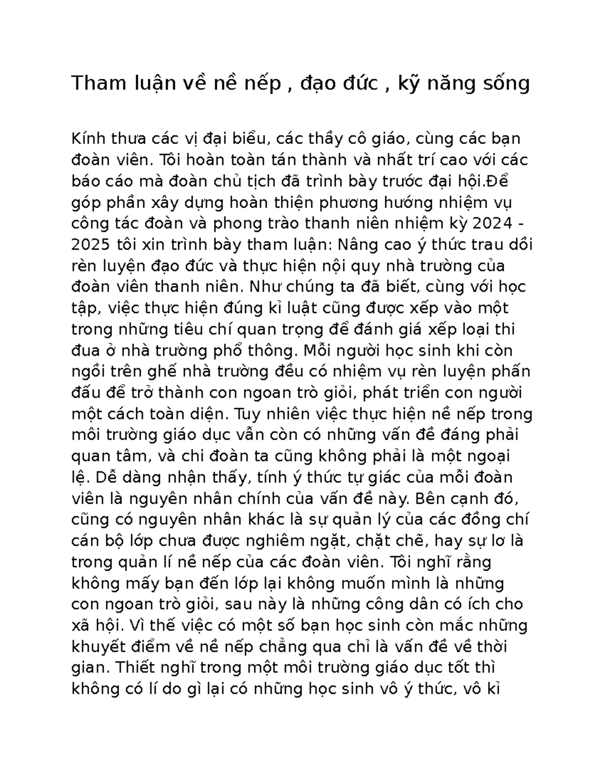 Tham luận về Nề nếp trong Đại hội Chi đoàn Gallery 2