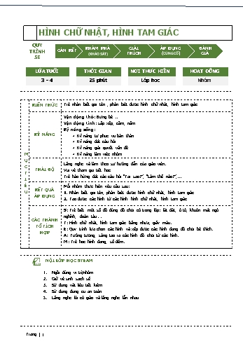 Giáo án nhận biết hình tam giác và hình chữ nhật Gallery 2