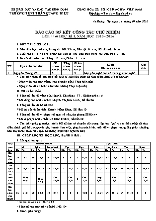 Báo cáo sơ kết học kì 2 lớp chủ nhiệm: Tổng hợp kết quả học tập và rèn luyện Gallery 1