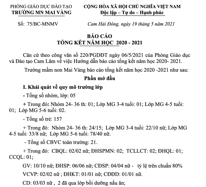 Biên bản tổng kết lớp cuối năm Gallery 2