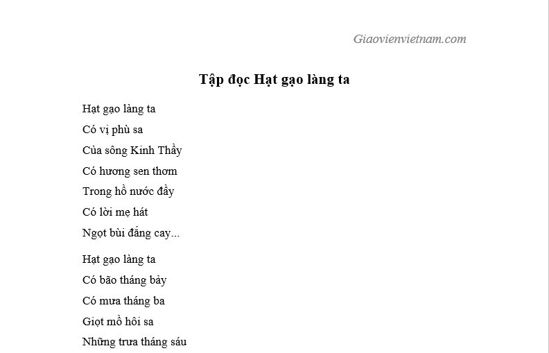 Hạt gạo làng ta - Tập đọc lớp 5: Phân tích chi tiết và ý nghĩa Gallery 2