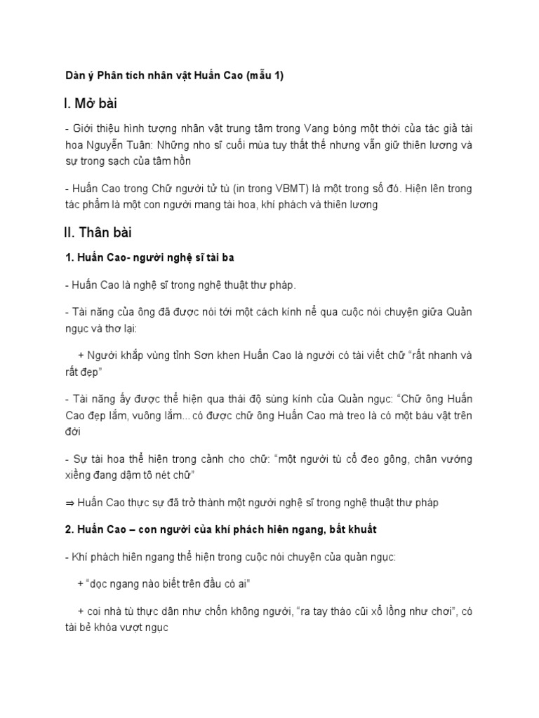 Phân tích nhân vật Huấn Cao trong Chữ người tử tù Gallery 2