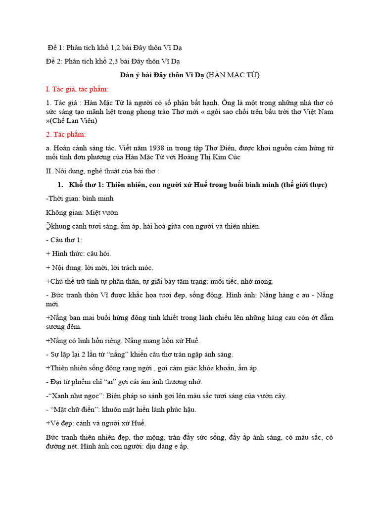 Phân tích Đây Thôn Vĩ Dạ - Bức tranh quê hương và nỗi nhớ da diết Gallery 2
