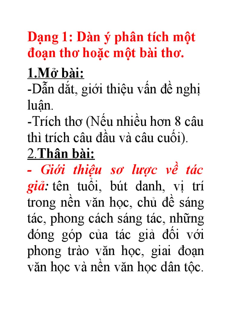 Dàn Ý Nghị Luận Thơ: Phương Pháp Và Ví Dụ Minh Họa Gallery 2