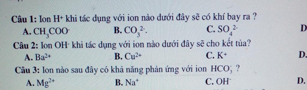 Ion OH- tác dụng với ion nào tạo kết tủa? Gallery 2