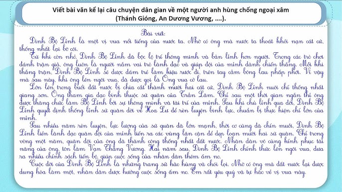 Kể lại câu chuyện về anh hùng dân tộc Việt Nam