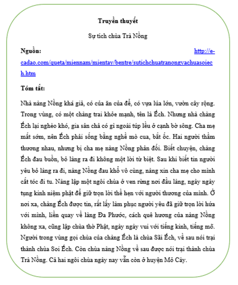 Truyền Thuyết Ngắn Gọn Nhất