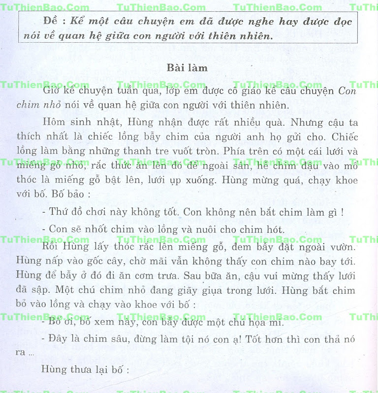 Câu chuyện về mối quan hệ giữa con người và thiên nhiên