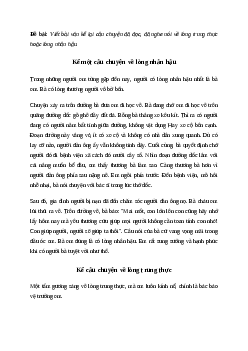 Kể về lòng trung thực lớp 9