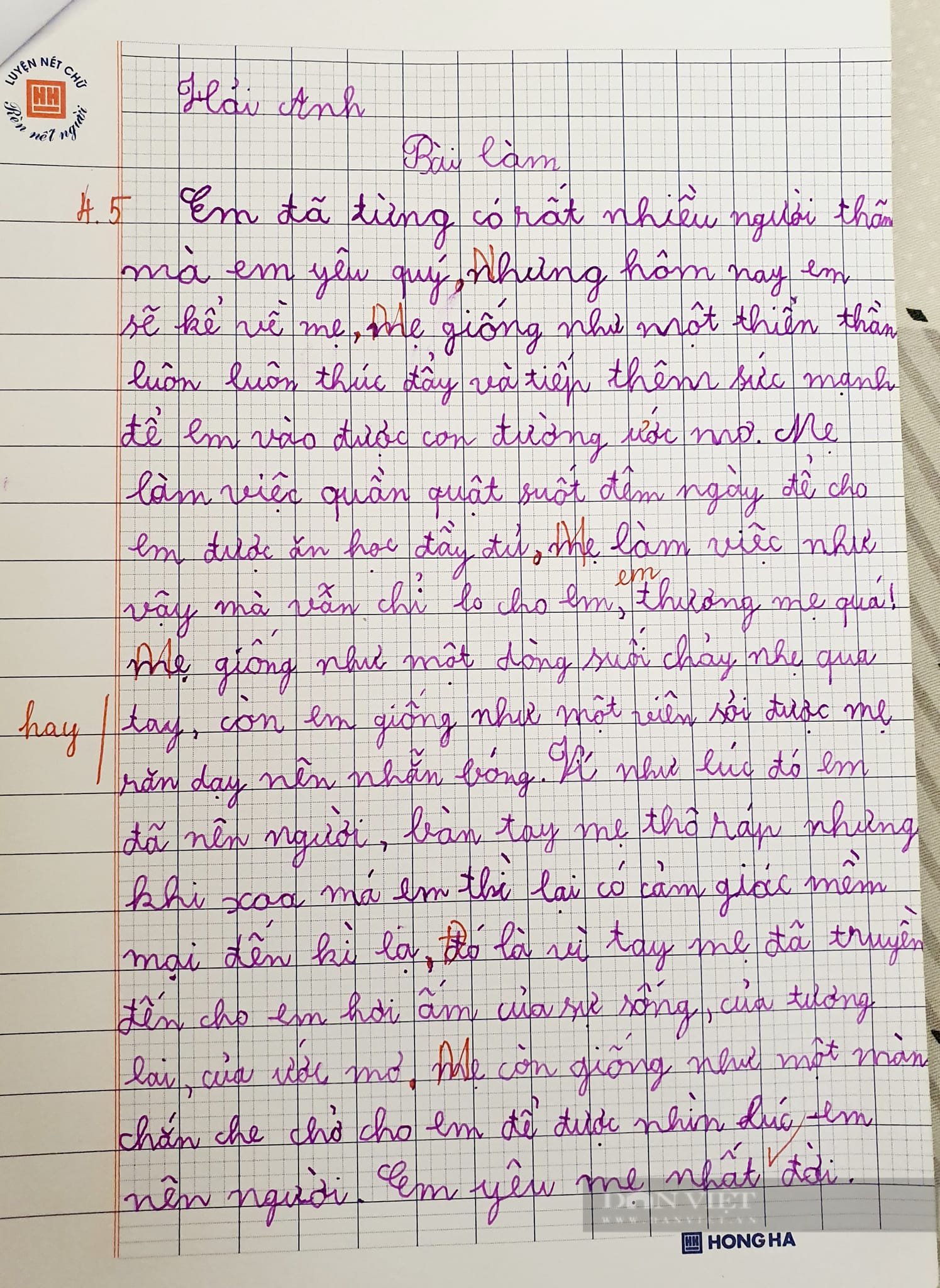 Kể về người thân của em lớp 3