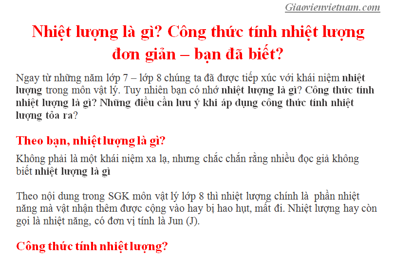 Nhiệt Lượng Là Gì? Ký Hiệu Và Đơn Vị Của Nhiệt Lượng Gallery 1