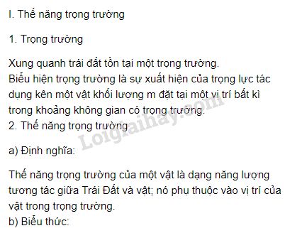 Thế năng của một vật không phụ thuộc vào xét vật rơi trong trọng trường Gallery 1