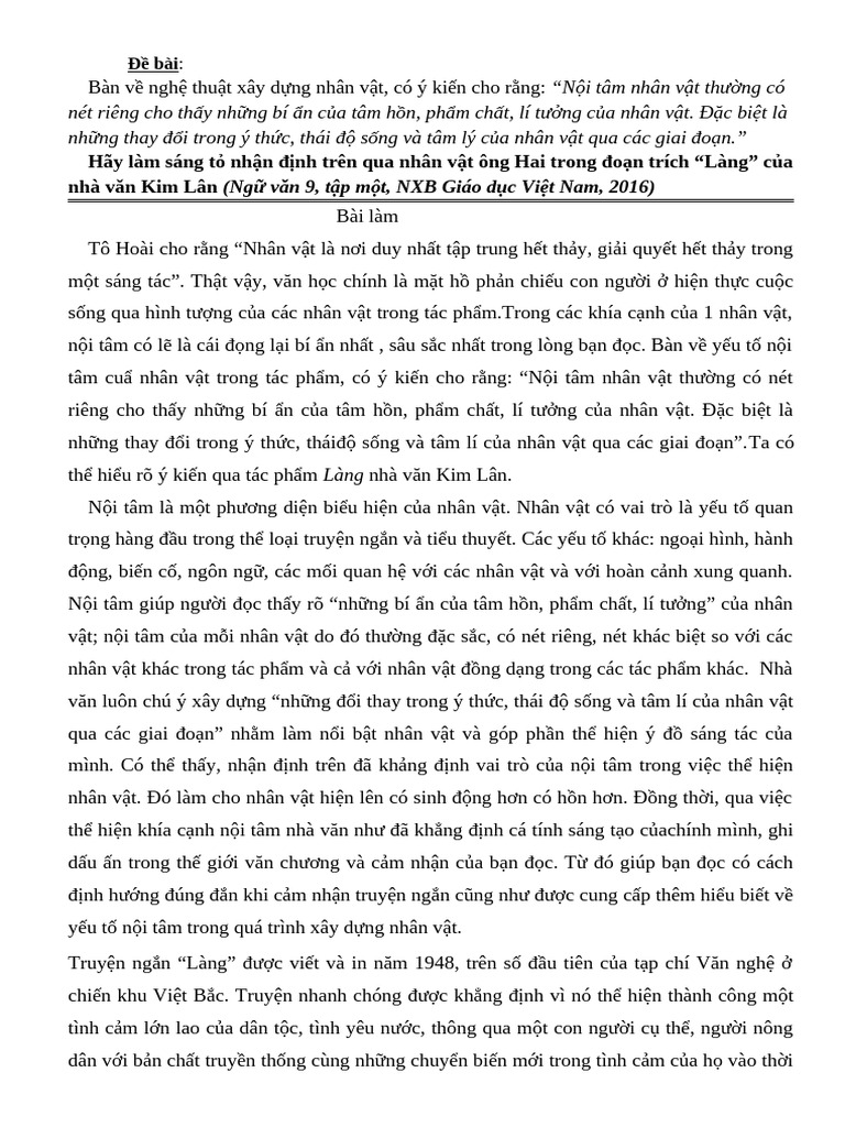 Tìm Hiểu Về Nội Tâm Nhân Vật Có Nét Riêng Gallery 1