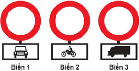 Khi gặp biển nào thì xe mô tô hai bánh được đi vào?