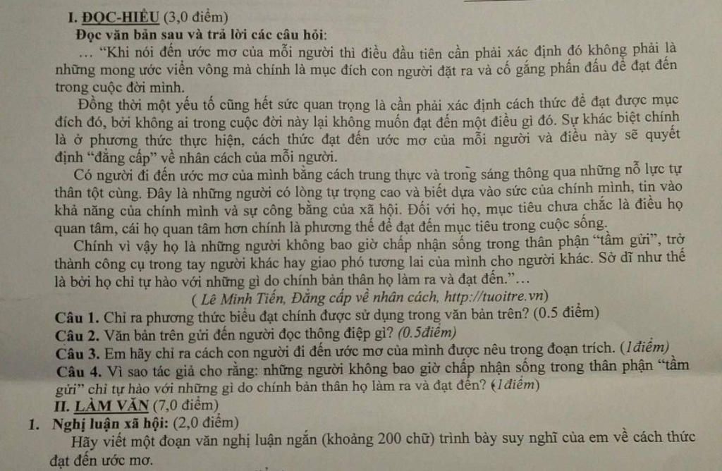 Ước mơ của mỗi người là gì?