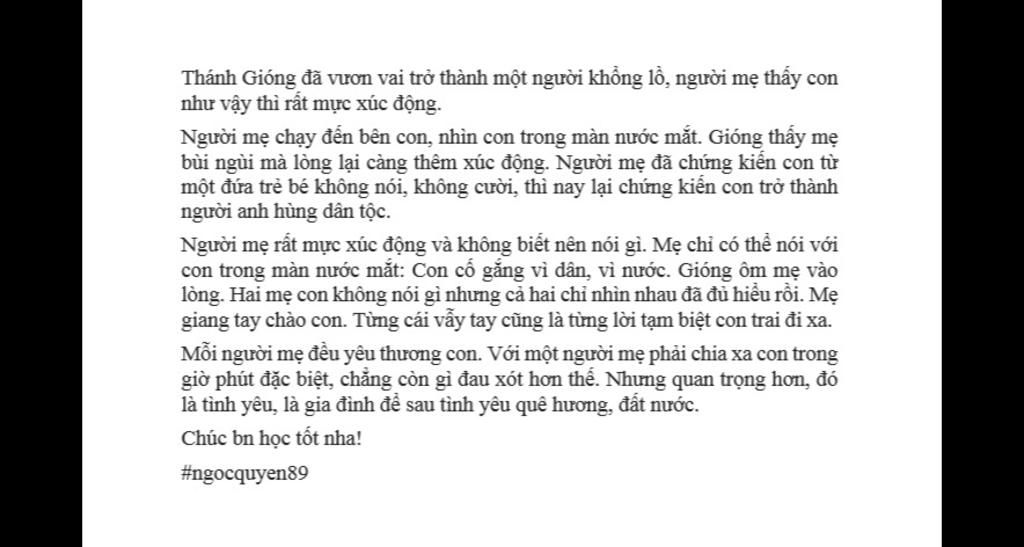 Khi Thánh Gióng Ra Trận, Người Mẹ Đã Đến Bên Ngựa Sắt Để Tiễn Đưa Chàng