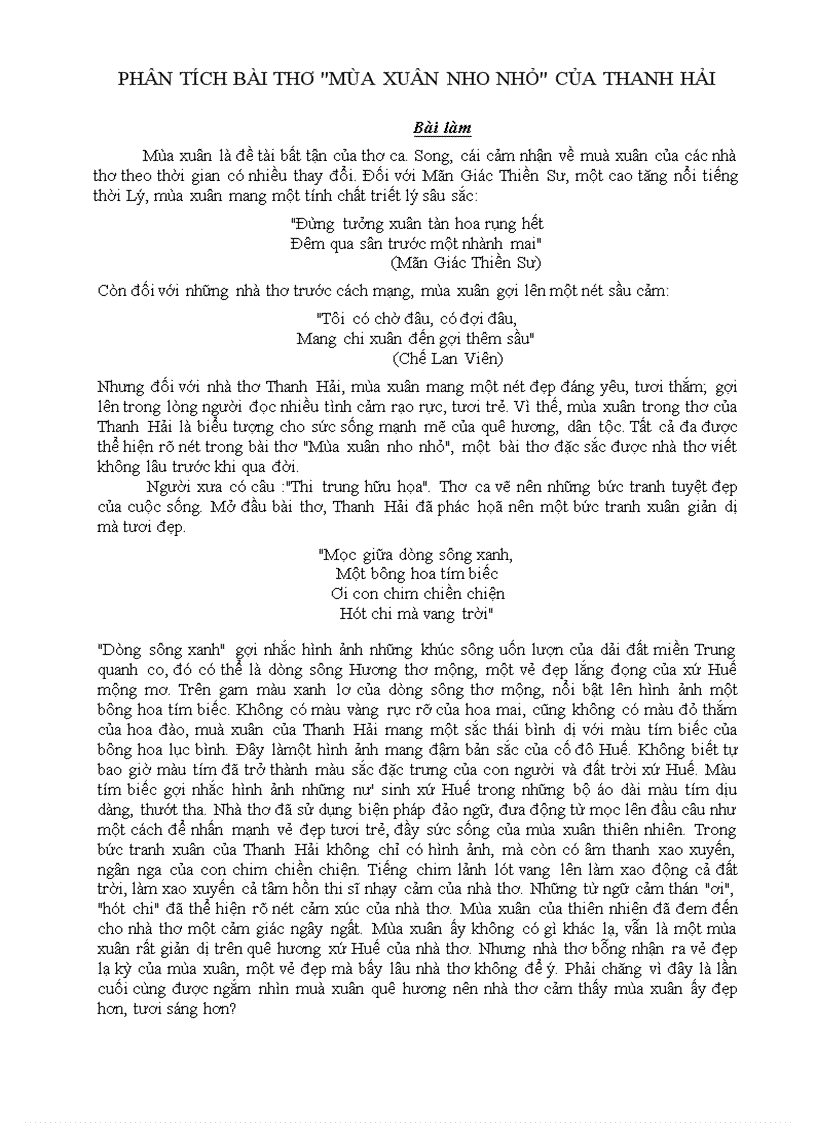 Phân tích khổ 1 bài thơ Mùa xuân nho nhỏ Gallery 1