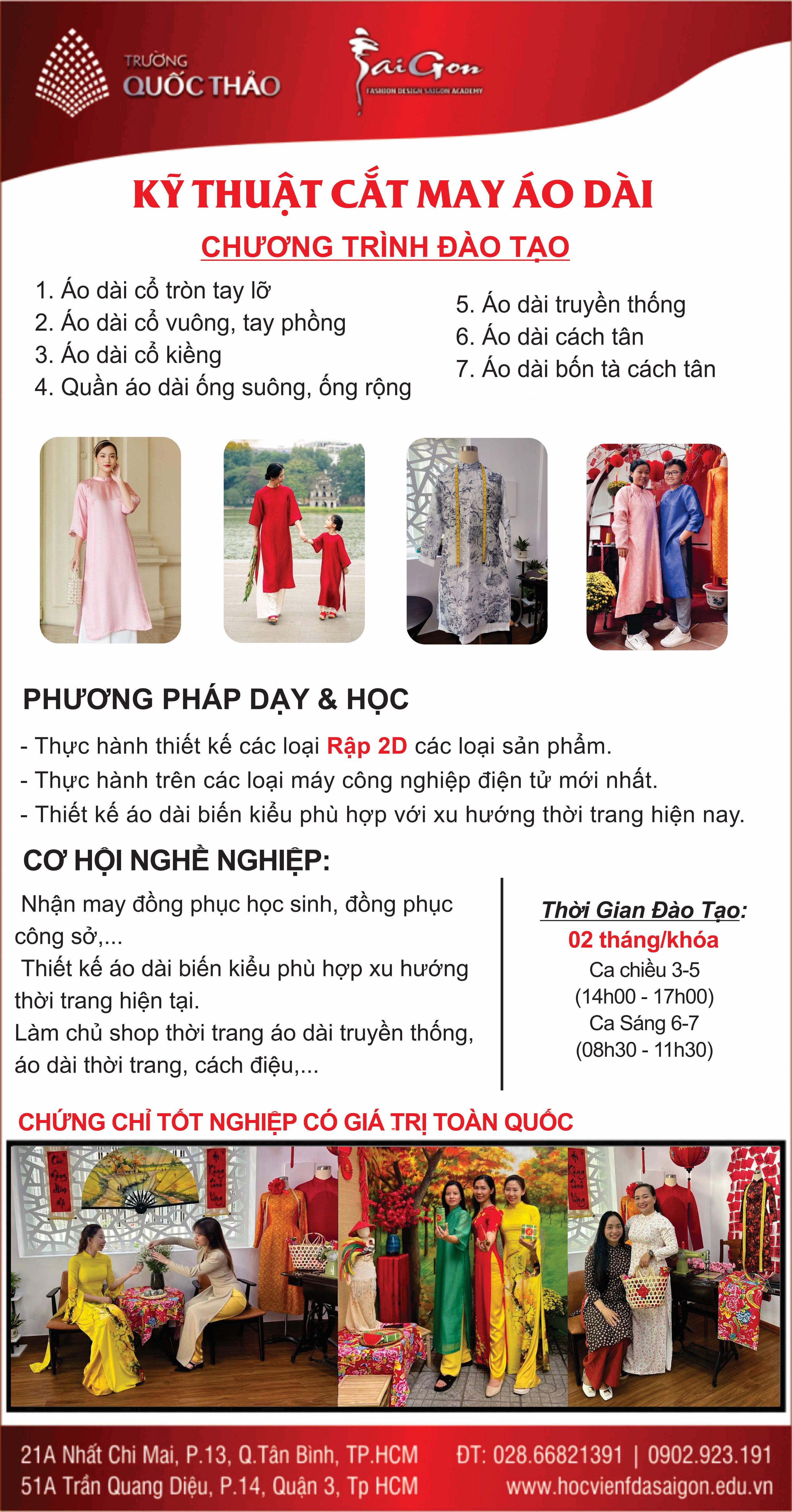 Học Cắt May Áo Dài Chuẩn Xác và Đẹp Mắt Gallery 1