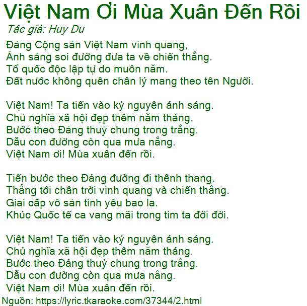 Việt Nam ơi mùa xuân đến rồi lời Gallery 1