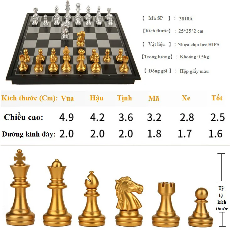 Kích Thước Bàn Cờ Vua