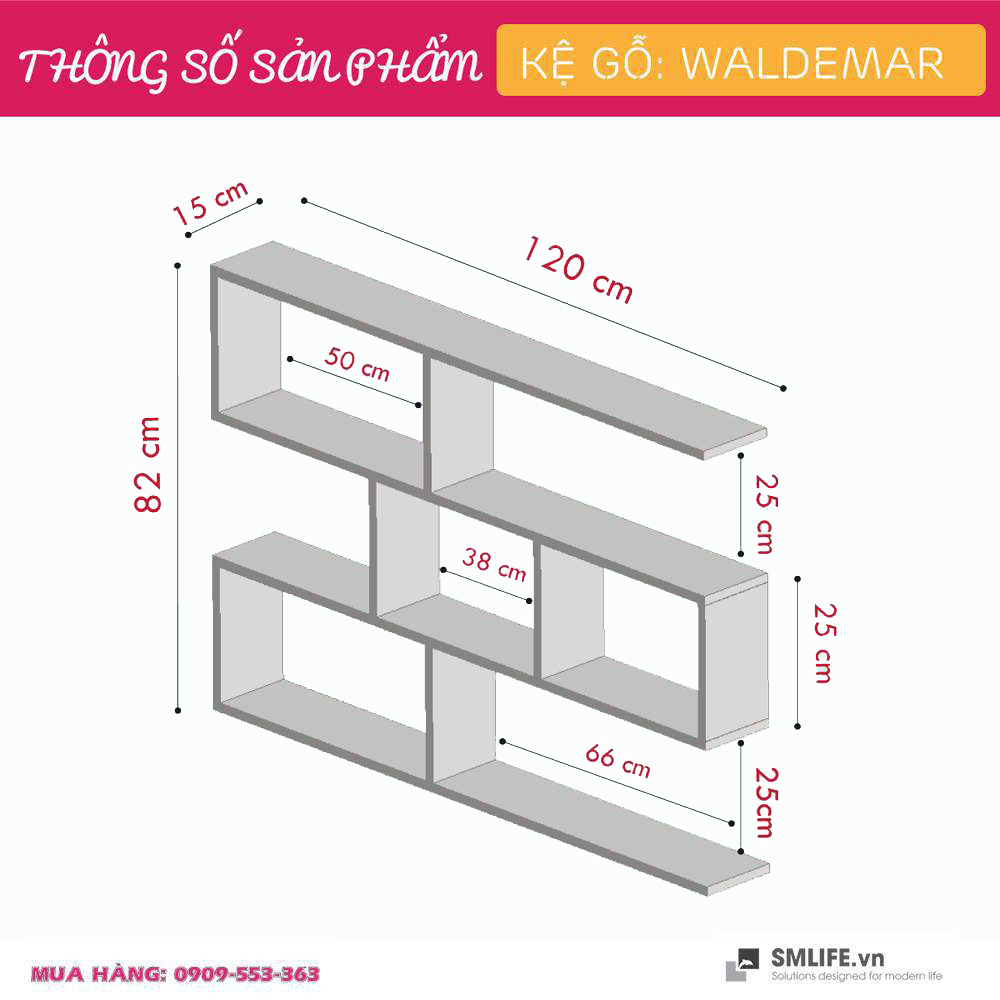Kích Thước Giá Sách Treo Tường