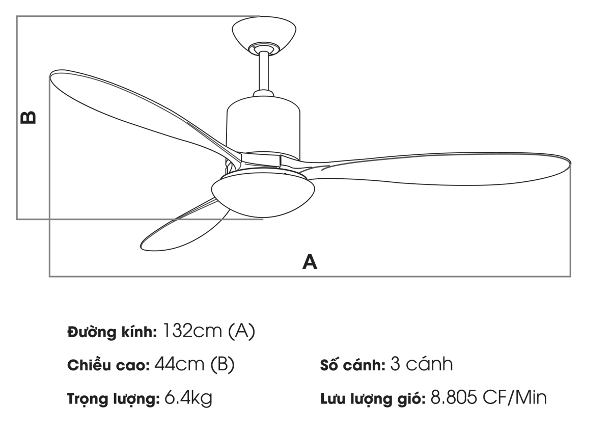 Kích thước quạt trần: Hướng dẫn chọn quạt phù hợp với không gian nhà bạn
