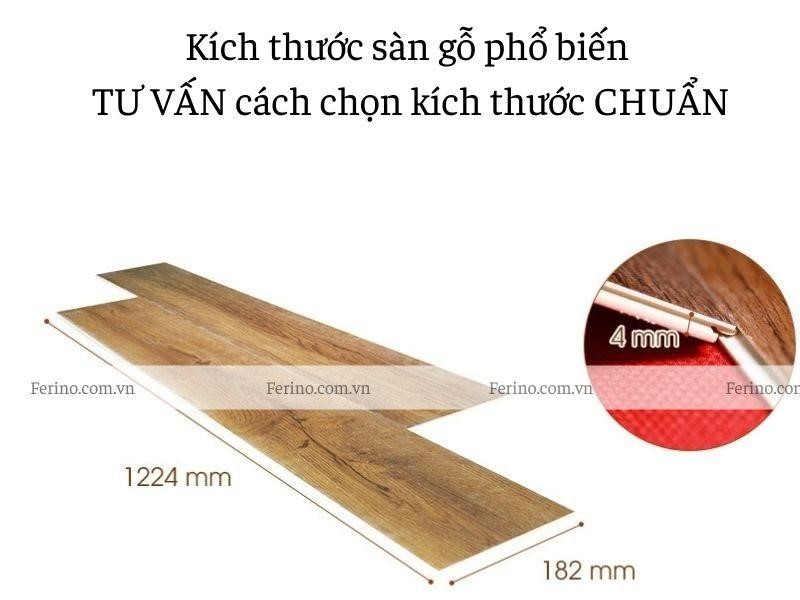 Kích thước sàn nhựa giả gỗ