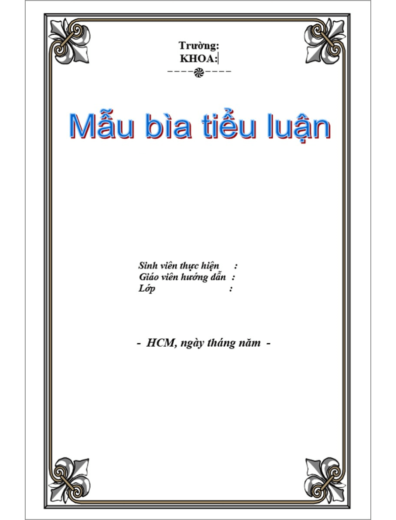 Cách Làm Khung Bìa Tiểu Luận Chuẩn, Đẹp Mắt & Chuyên Nghiệp Gallery 2