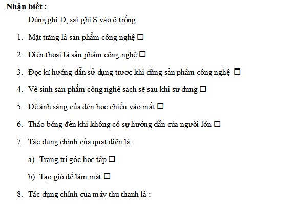 Đề Thi Công Nghệ Lớp 3 Chân Trời Sáng Tạo Gallery 1