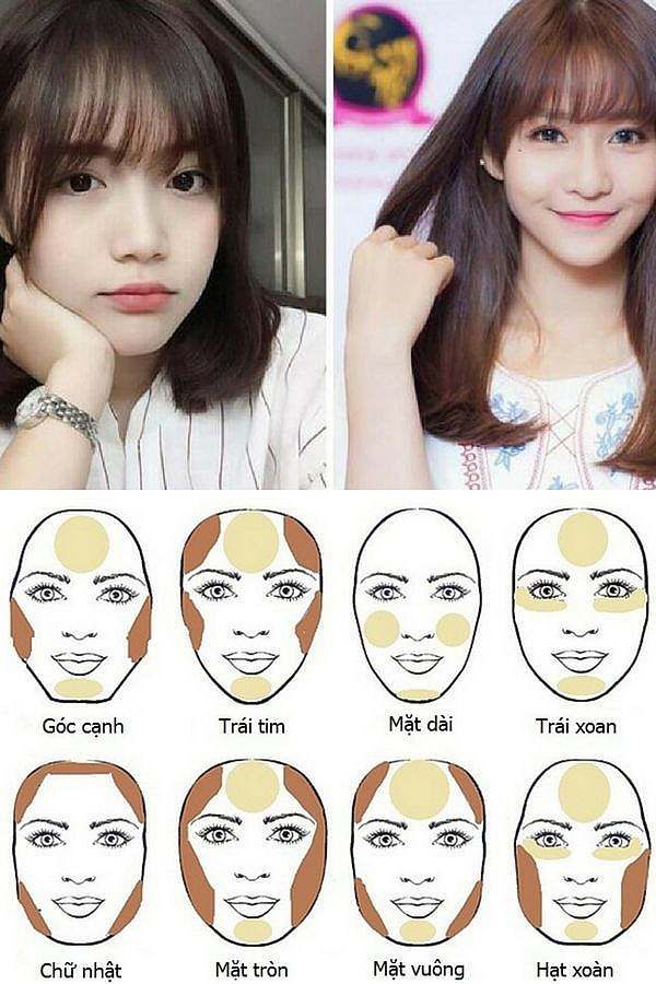 Kiểu tóc hợp với khuôn mặt tròn hơi vuông