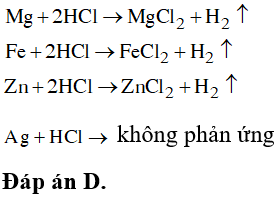 Kim loại nào sau đây không tác dụng với dung dịch HCl? Gallery 2
