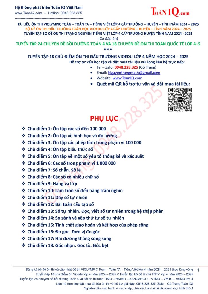 Đề thi đấu trường toán học lớp 4 cấp trường Gallery 2