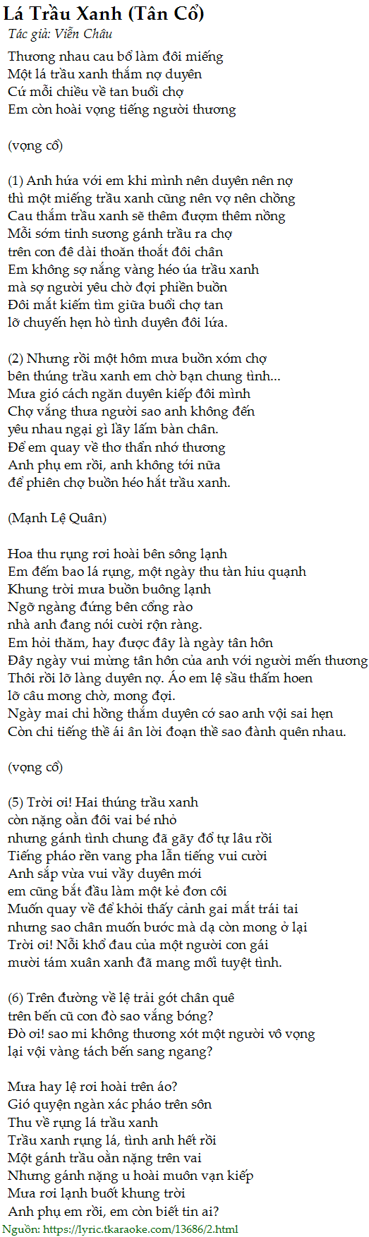 Lá Trầu Xanh Lời