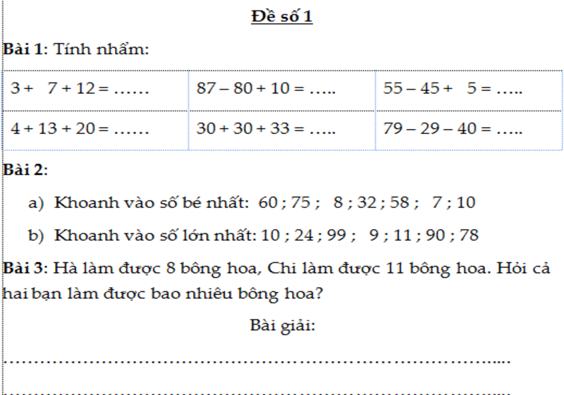Làm Bài Tập Toán Lớp 2 Online Miễn Phí